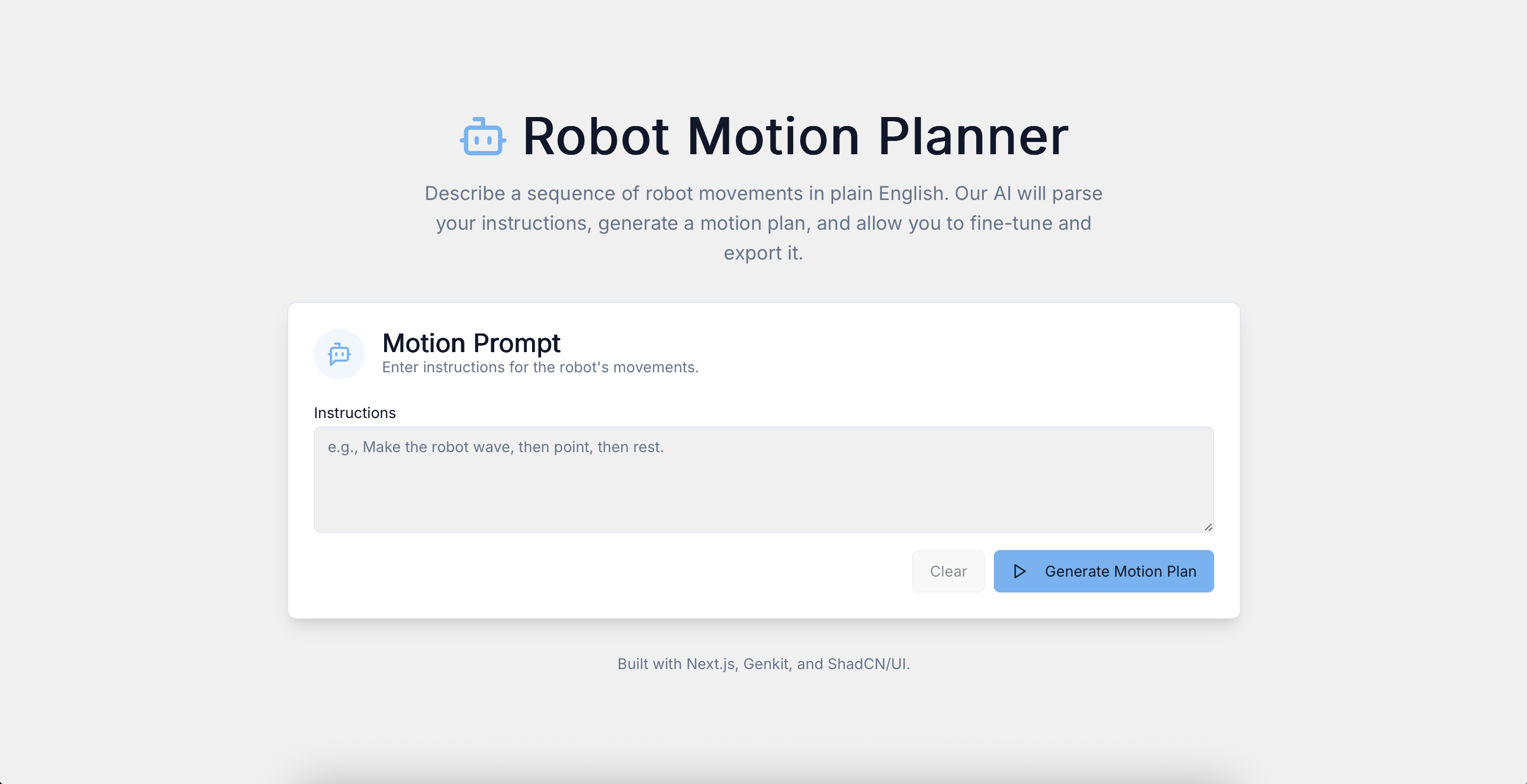 Robot Motion Planner